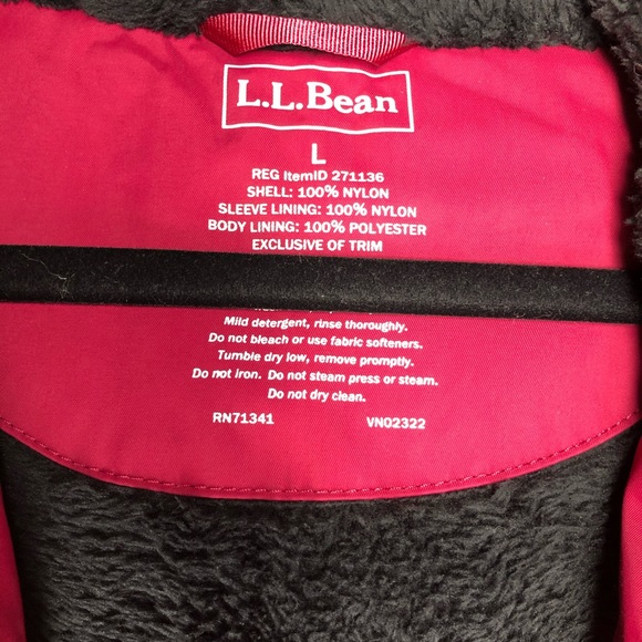 LL Beans red jacket size L - Picture 2 of 9